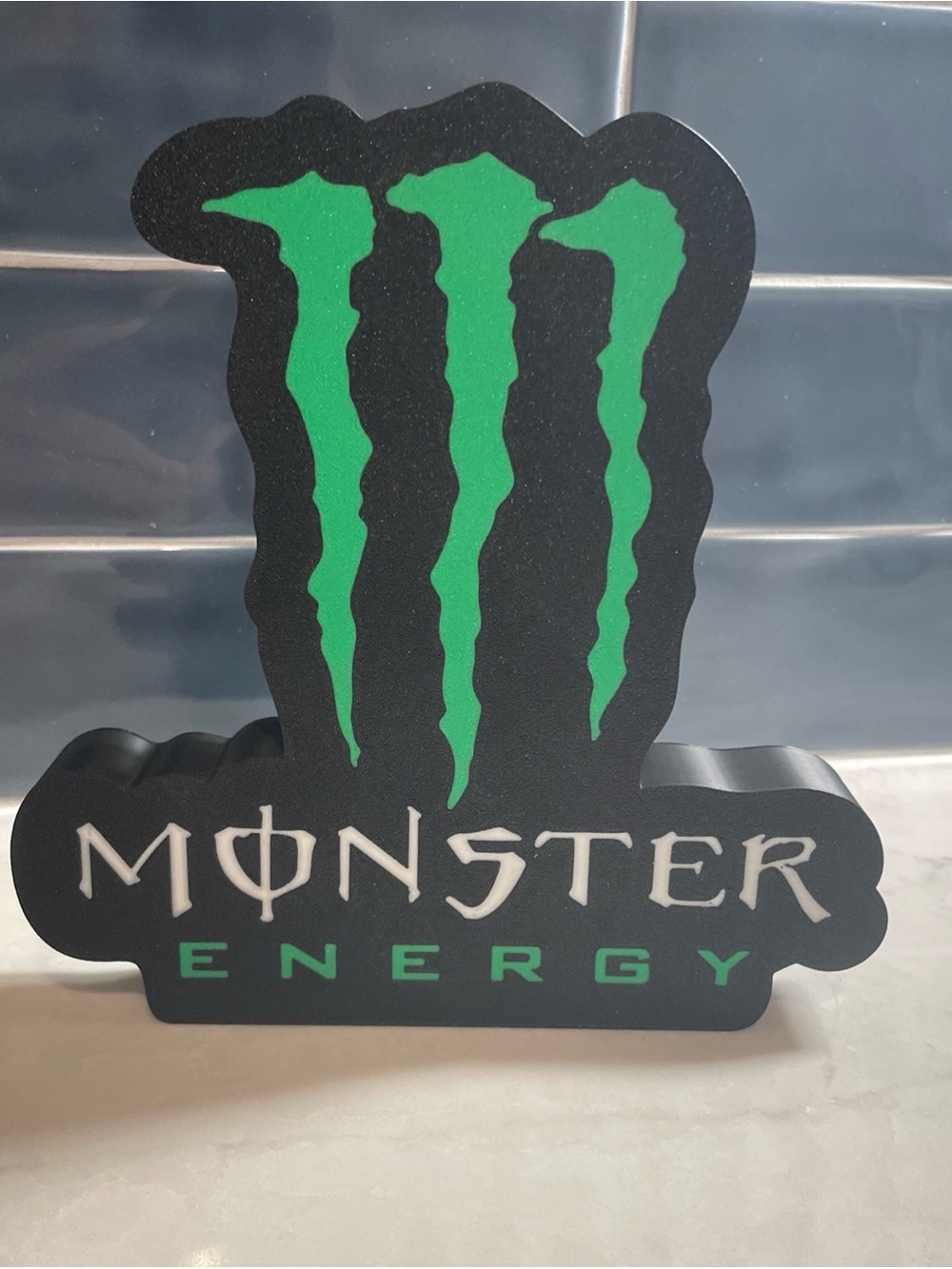 Monster Energy Black & Green Logo Display Sign